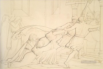  Pre Canvas - Elgiva seized by order of Odo Archbishop of Canterbury Pre Raphaelite John Everett Millais